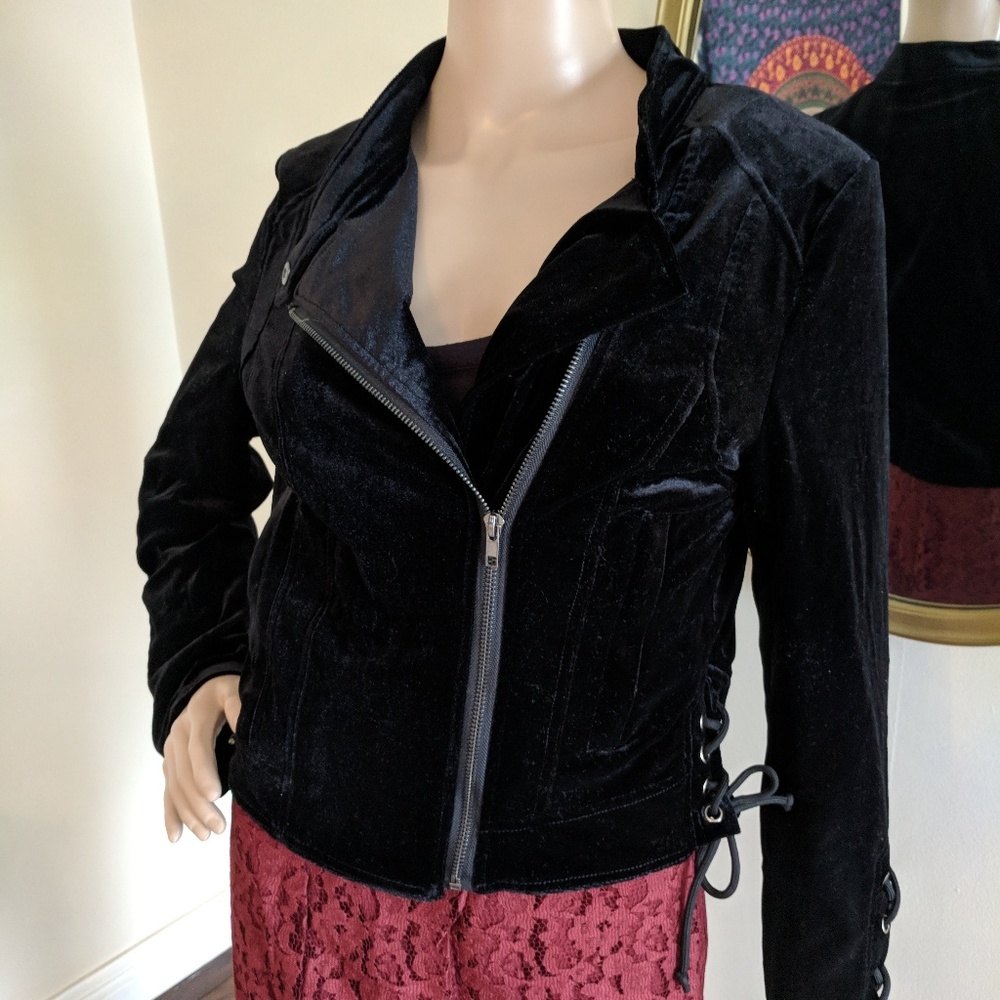 Velvet biker Jacket
